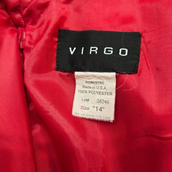 Virgo Women's Dress 14 Red Cocktail Party Semi Formal Short Misses Size Large L - Picture 5 of 7